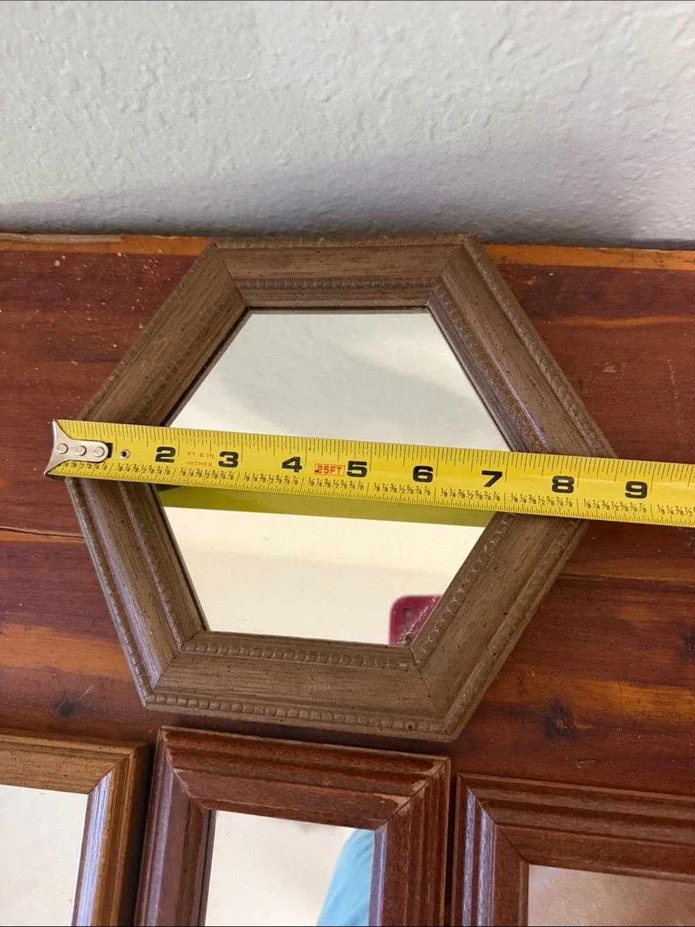 Vintage mirrors in wood frame set 5 mirrors cottagecore granny country rustic